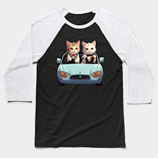 the cats lover drive a car in-funny cats Baseball T-Shirt